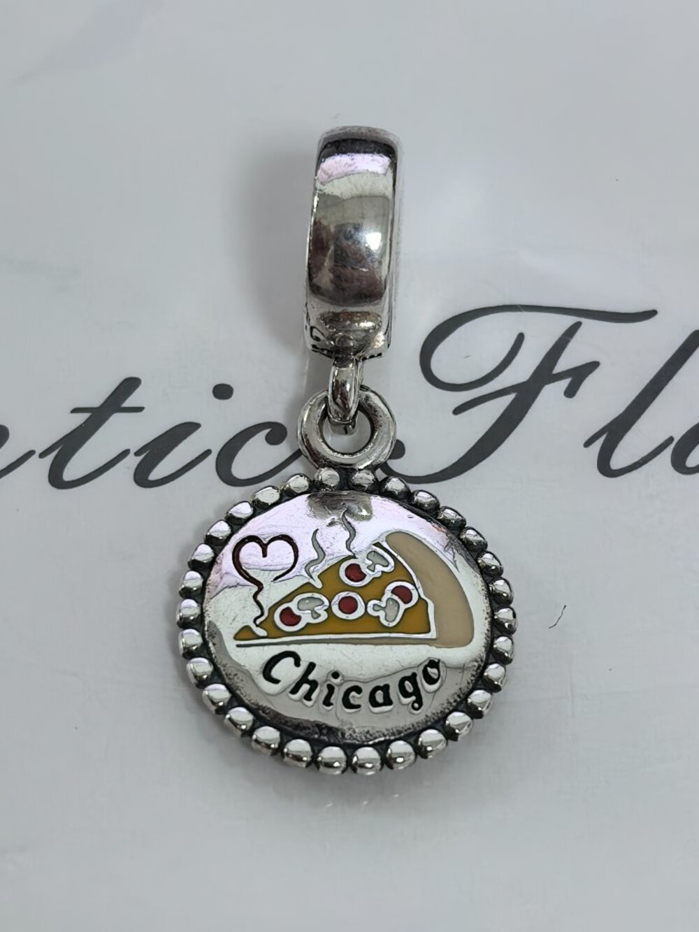 Pandora Chicago Pizza Charm Pendant, S925 Silver Jewelry Bracelets